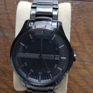 ARMANI EXCHANGE MENS HAMPTON AX2104 WATCH BLACK STAINLESS STEEL